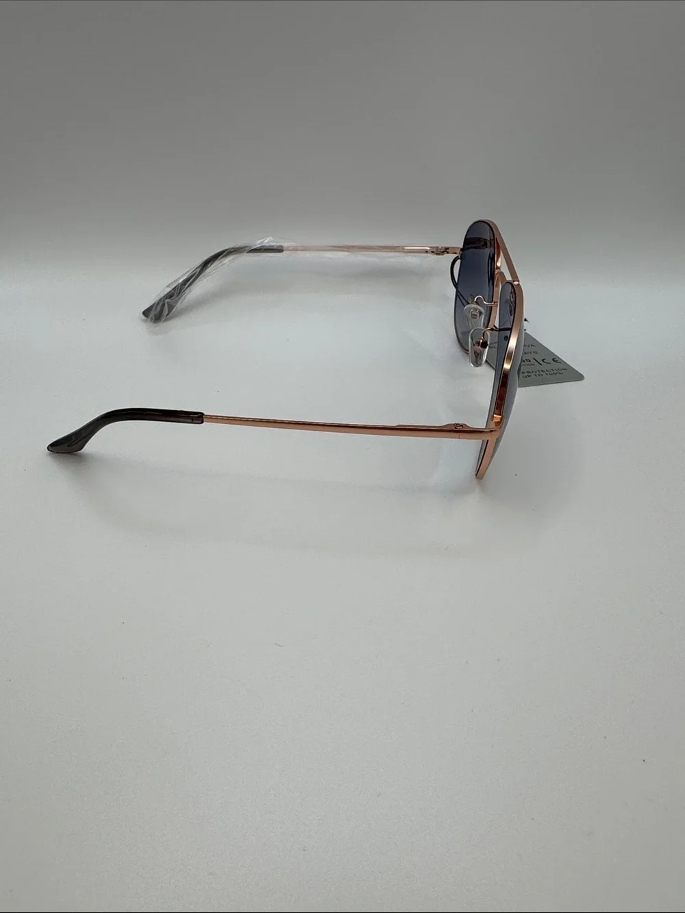 Bershka Rose Gold Frame Sunglasses with Gradient Blue Lenses